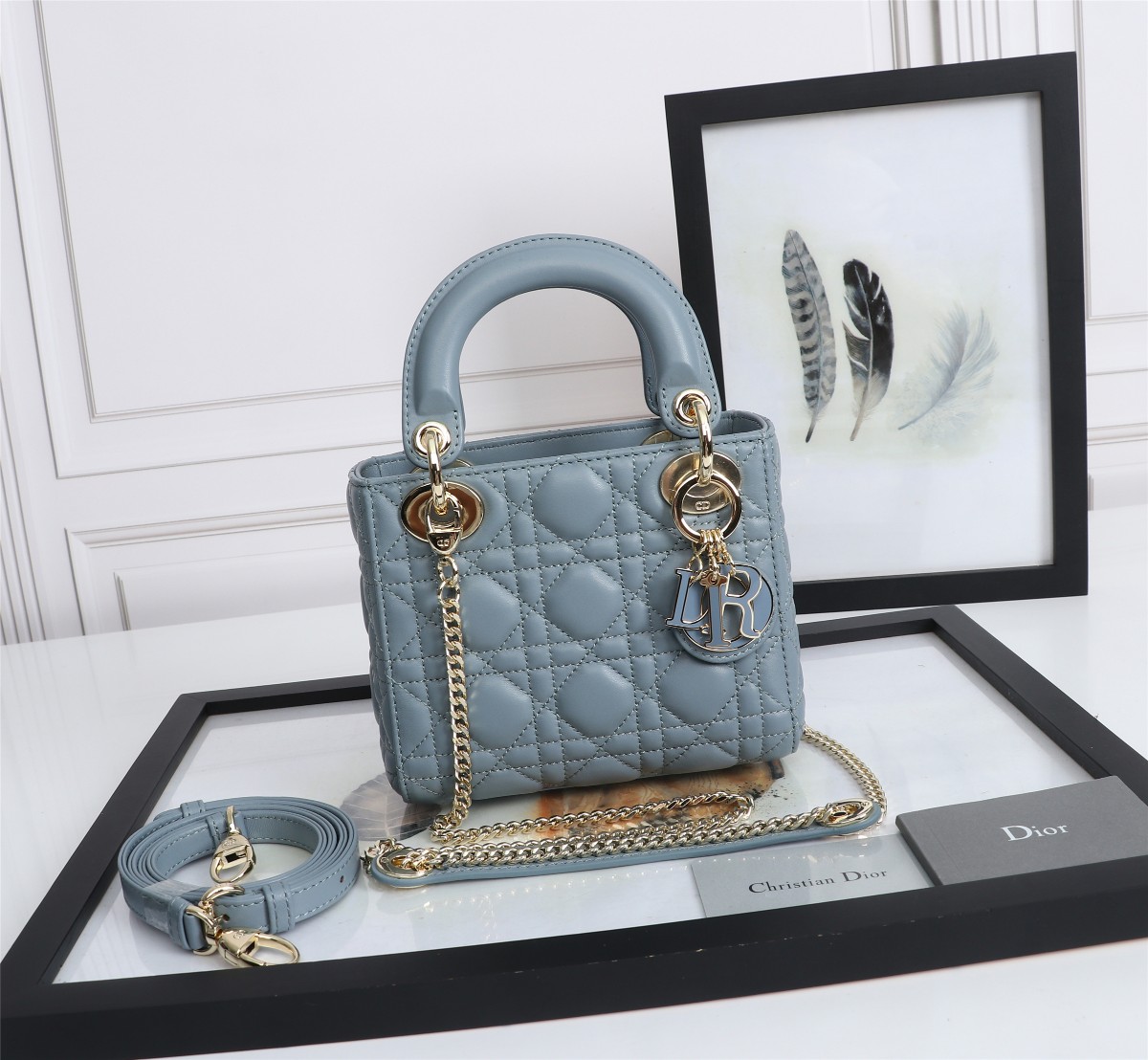 Mini Lady Dior Bag Sky Blue Cannage Lambskin